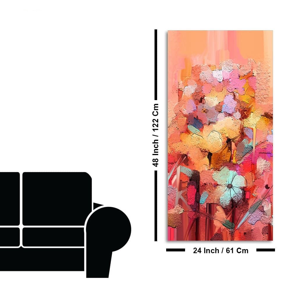 Colorful Flowers Abstract art Canvas Wall Painting - Decor Smart