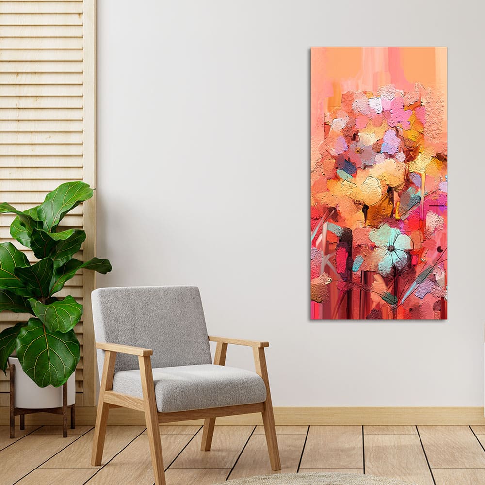 Colorful Flowers Abstract art Canvas Wall Painting - Decor Smart
