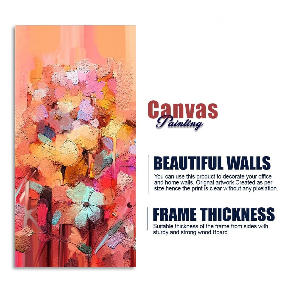 Colorful Flowers Abstract art Canvas Wall Painting - Decor Smart