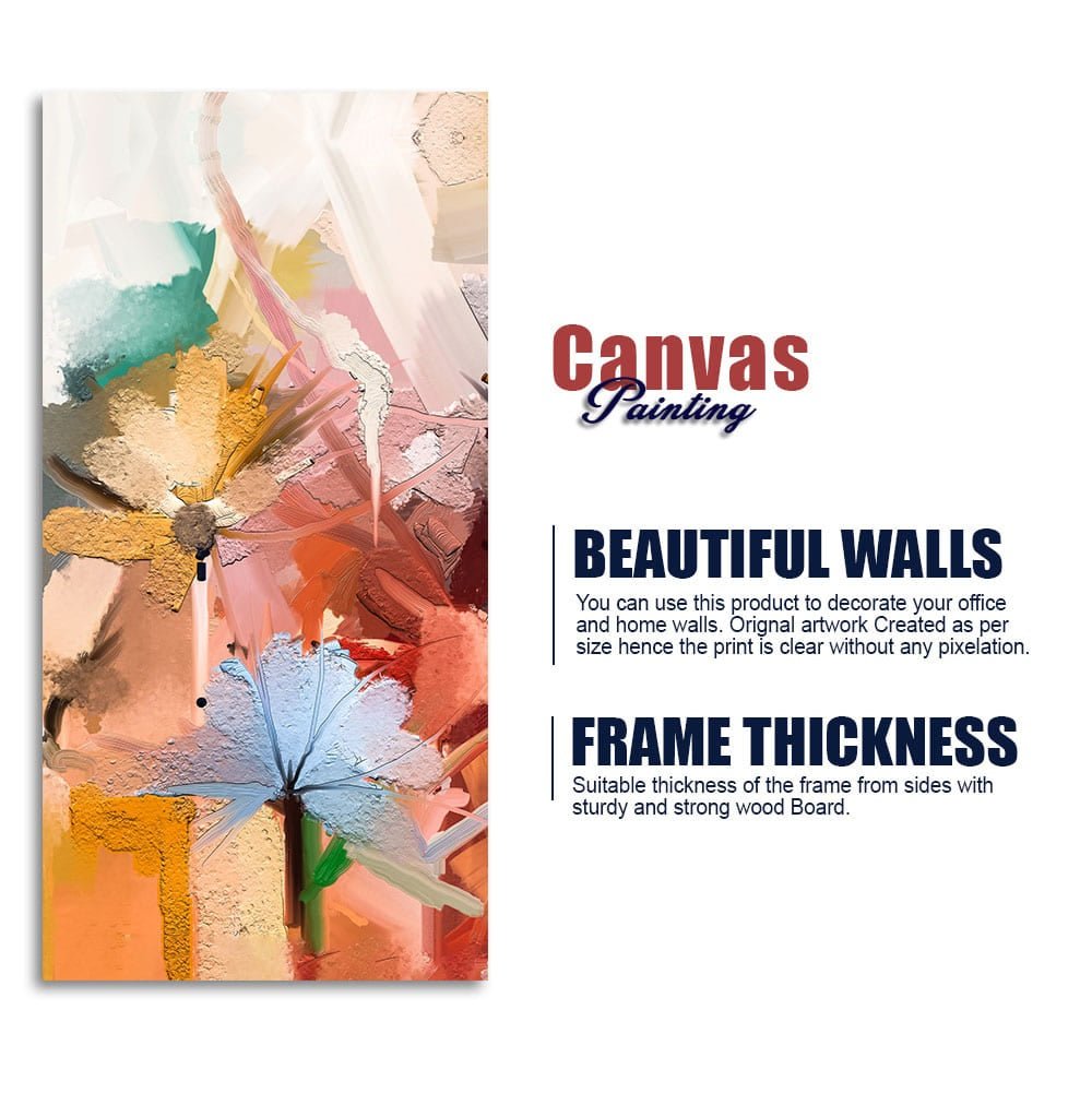 Colorful Flowers Abstract art Premium Canvas Wall Painting - Decor Smart