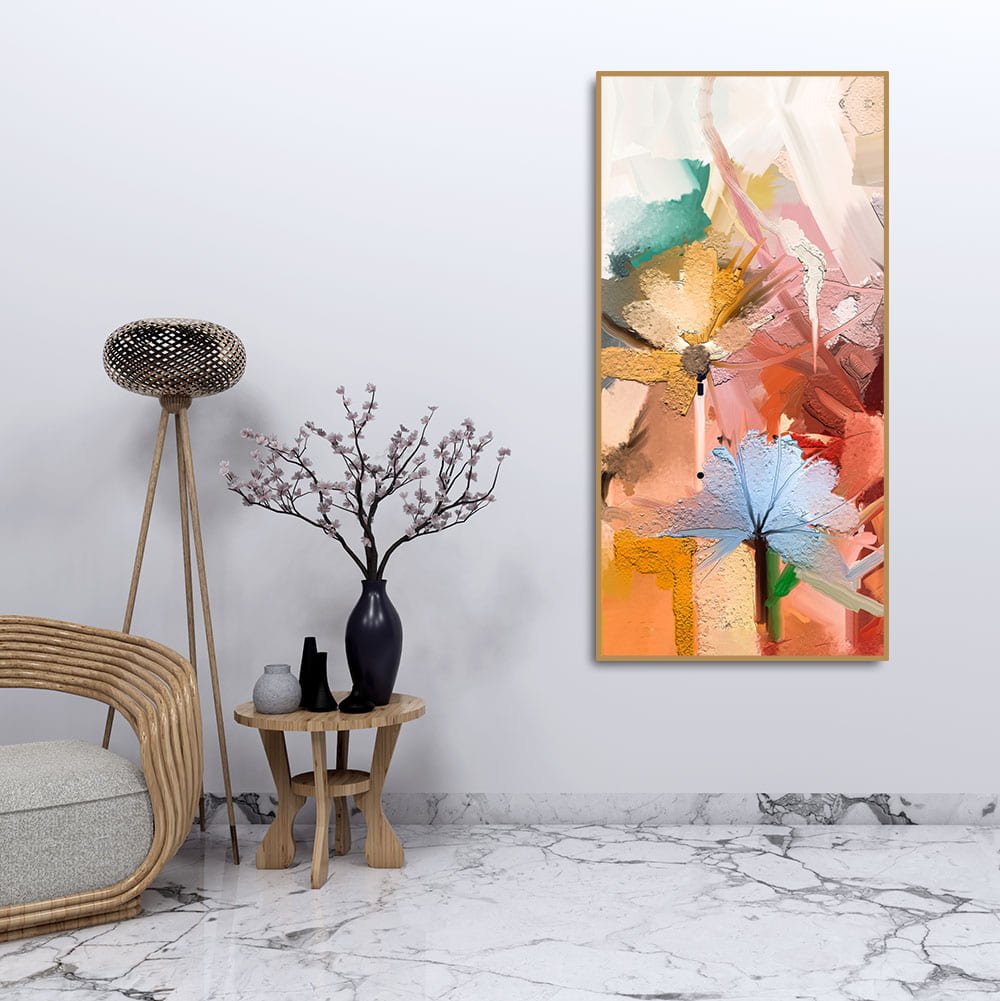 Colorful Flowers Abstract art Premium Canvas Wall Painting - Decor Smart