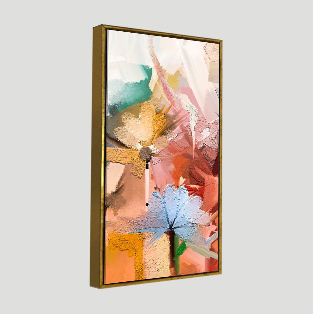 Colorful Flowers Abstract art Premium Canvas Wall Painting - Decor Smart