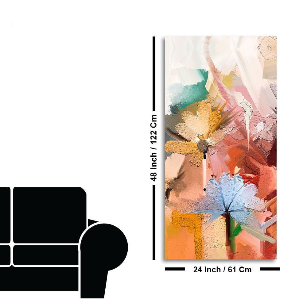 Colorful Flowers Abstract art Premium Canvas Wall Painting - Decor Smart