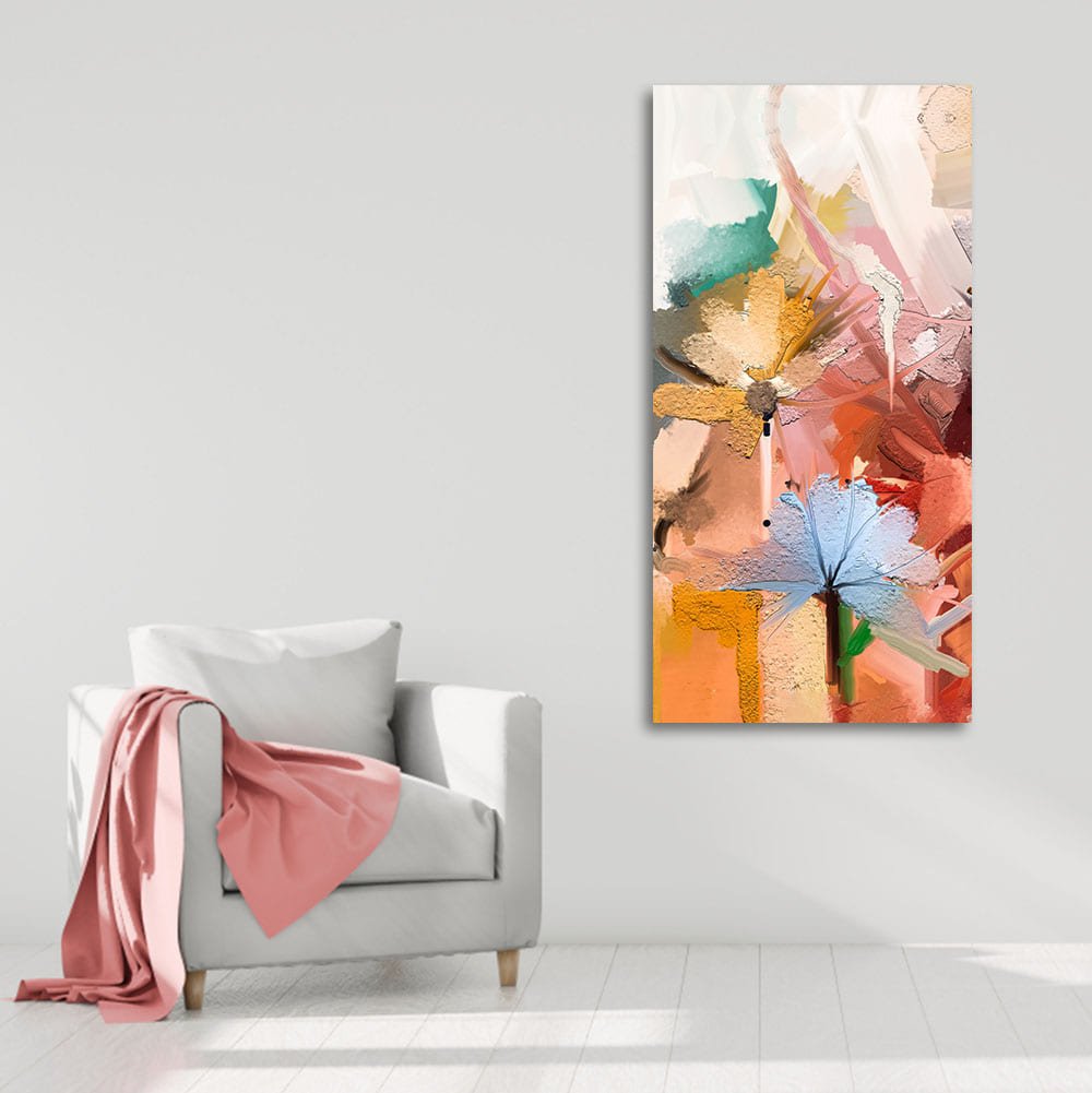 Colorful Flowers Abstract art Premium Canvas Wall Painting - Decor Smart