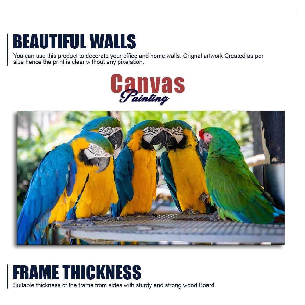 Colorful Mascaw Parrots Canvas Wall Painting - Decor Smart