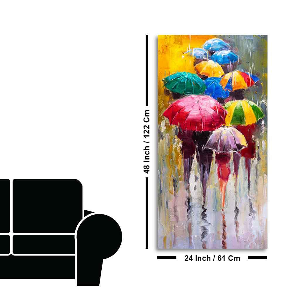 Colorful Rainy Season Beautiful Design Canvas Printed Wall Painting - Decor Smart