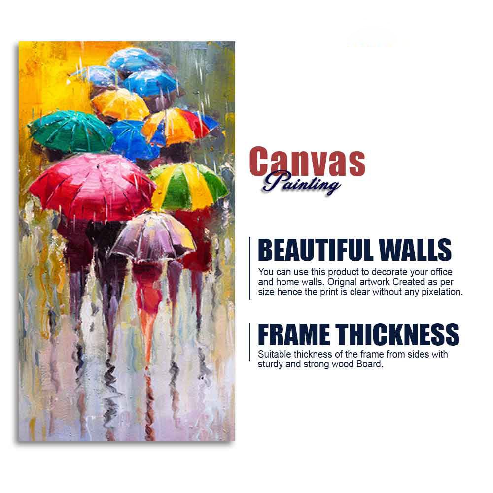 Colorful Rainy Season Beautiful Design Canvas Printed Wall Painting - Decor Smart