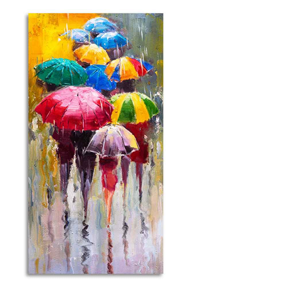 Colorful Rainy Season Beautiful Design Canvas Printed Wall Painting - Decor Smart