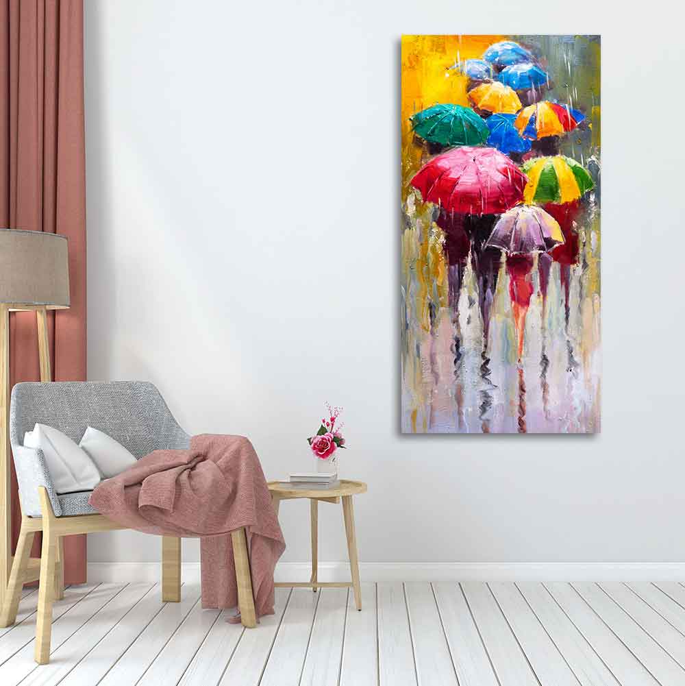 Colorful Rainy Season Beautiful Design Canvas Printed Wall Painting - Decor Smart