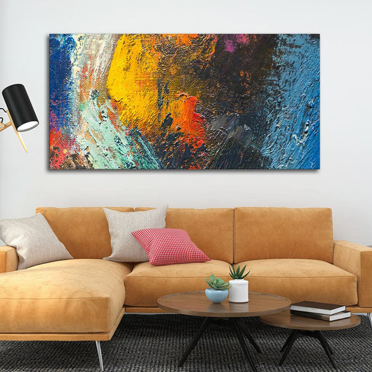 Colorful Strokes Abstract Art Canvas Wall Painting - Decor Smart