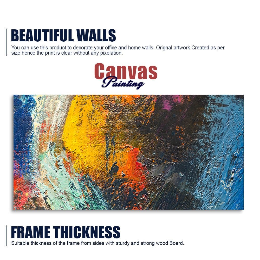 Colorful Strokes Abstract Art Canvas Wall Painting - Decor Smart