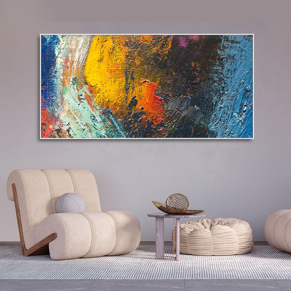 Colorful Strokes Abstract Art Canvas Wall Painting - Decor Smart