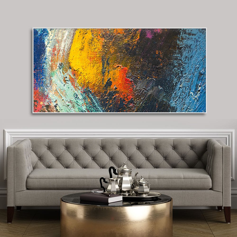 Colorful Strokes Abstract Art Canvas Wall Painting - Decor Smart