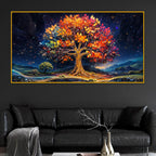 Colorful Tree of Life Crystal Glass Painting for Living Room Decor