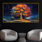 Colorful Tree of Life Crystal Glass Painting for Living Room Decor