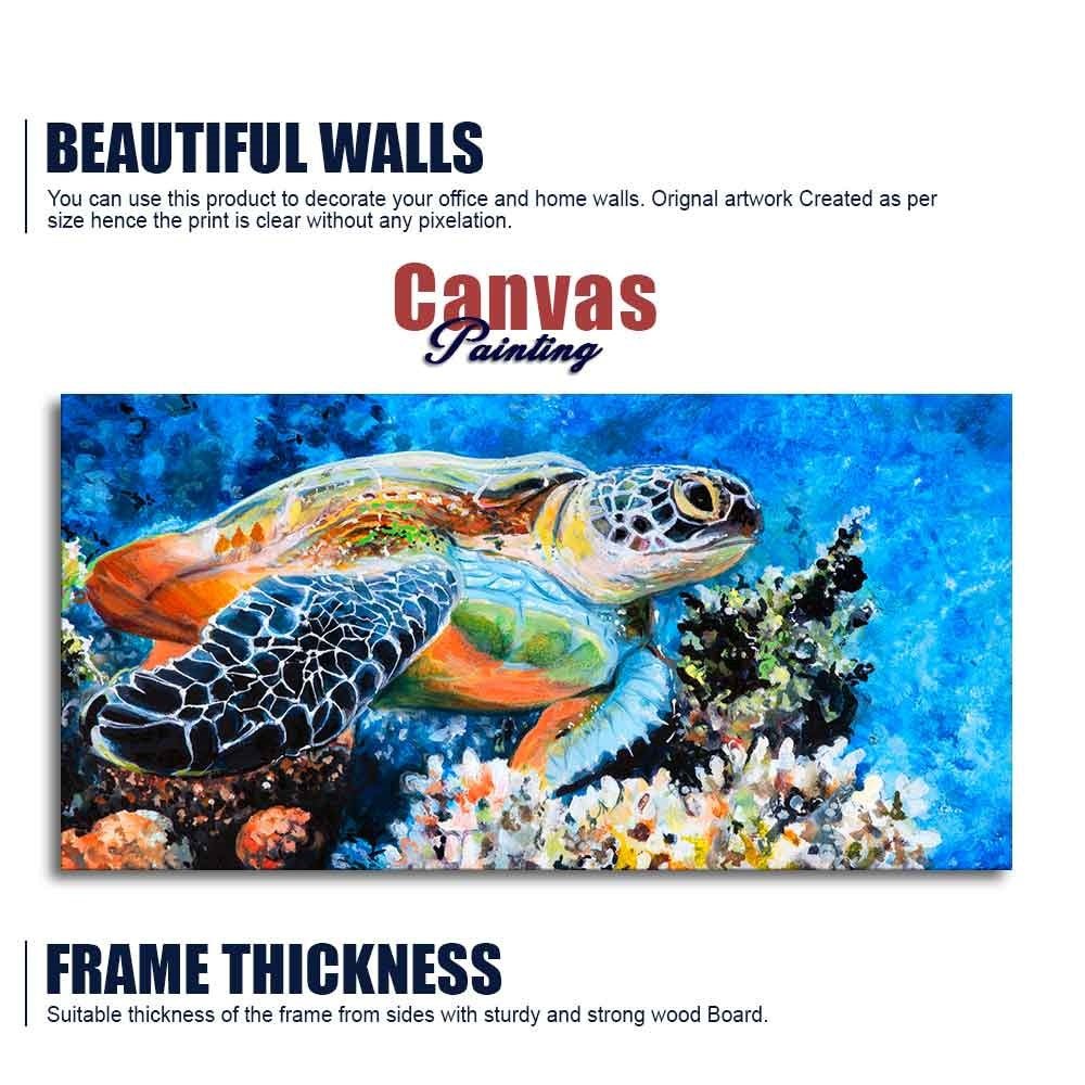 Colorful Turtle Canvas Wall Painting - Decor Smart