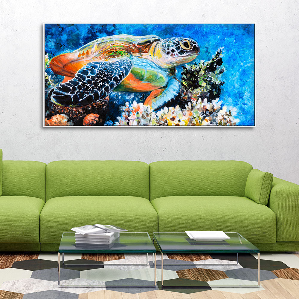 Colorful Turtle Canvas Wall Painting