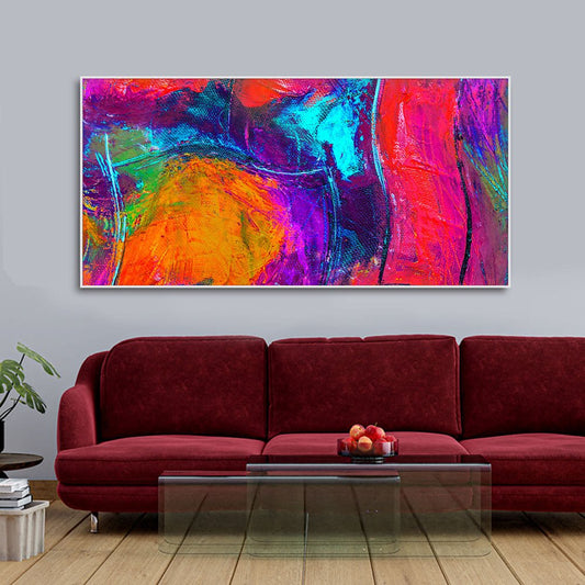 Colorful Vibrant Abstract Art Canvas Wall Painting - Decor Smart