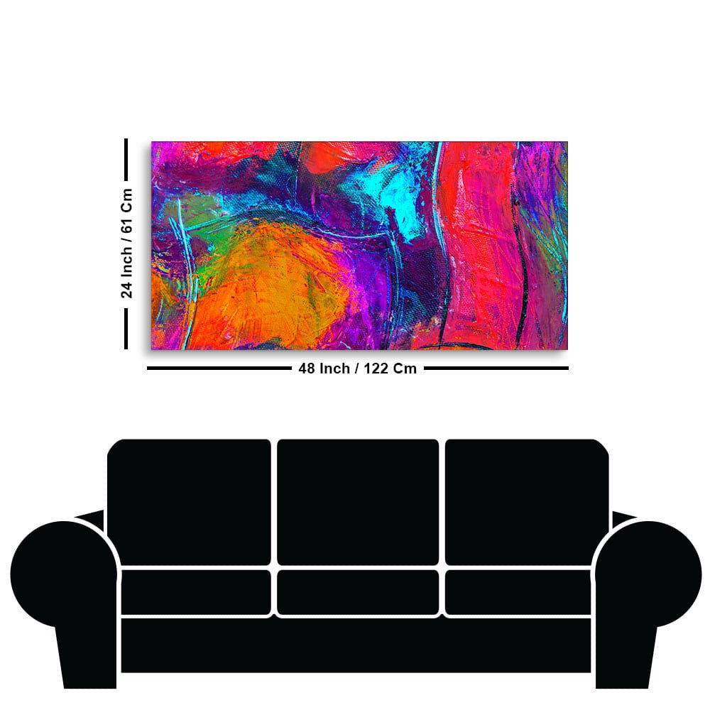 Colorful Vibrant Abstract Art Canvas Wall Painting - Decor Smart