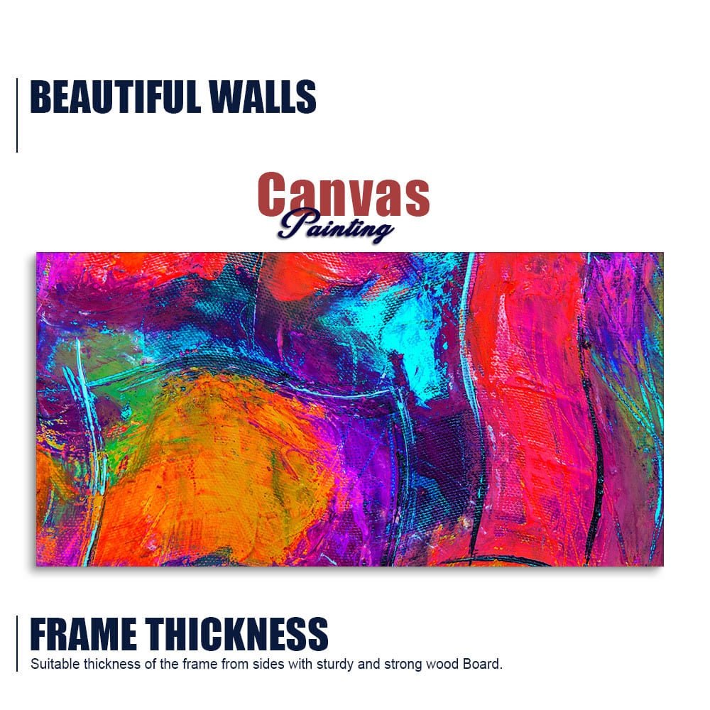 Colorful Vibrant Abstract Art Canvas Wall Painting - Decor Smart