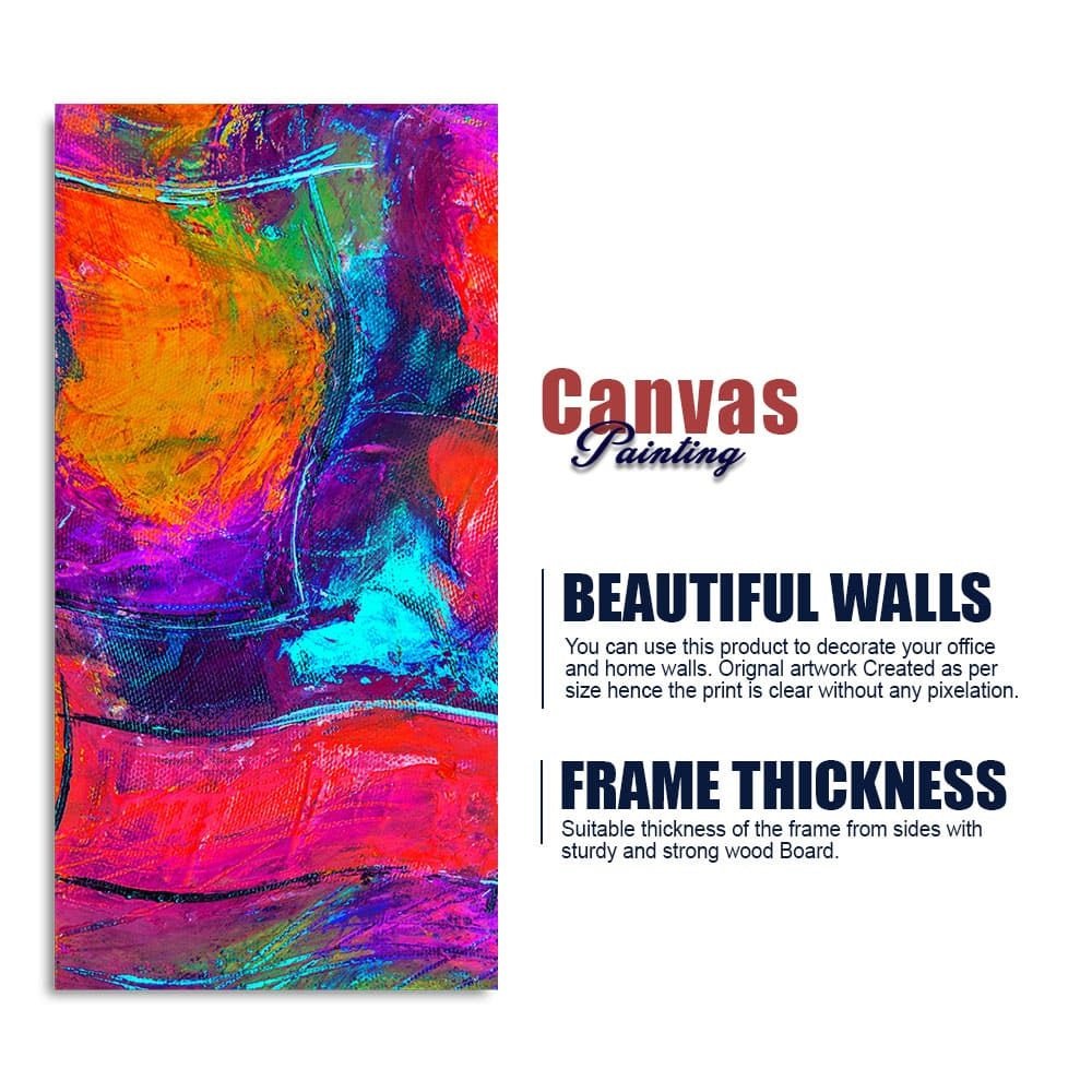 Colorful Vibrant Abstract Art Premium Canvas Wall Painting - Decor Smart