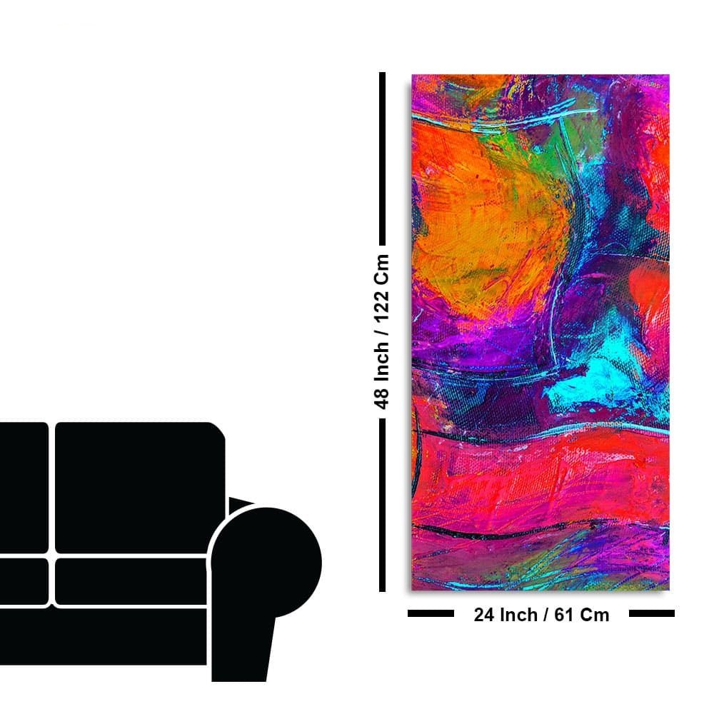 Colorful Vibrant Abstract Art Premium Canvas Wall Painting - Decor Smart