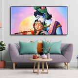 Colorful Wall Painting of Lord Radhe Krishna - Decor Smart