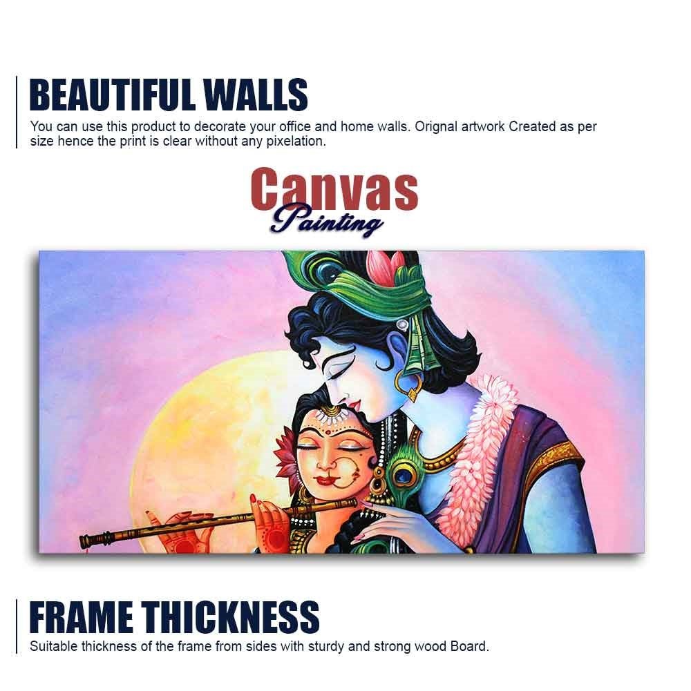 Colorful Wall Painting of Lord Radhe Krishna - Decor Smart