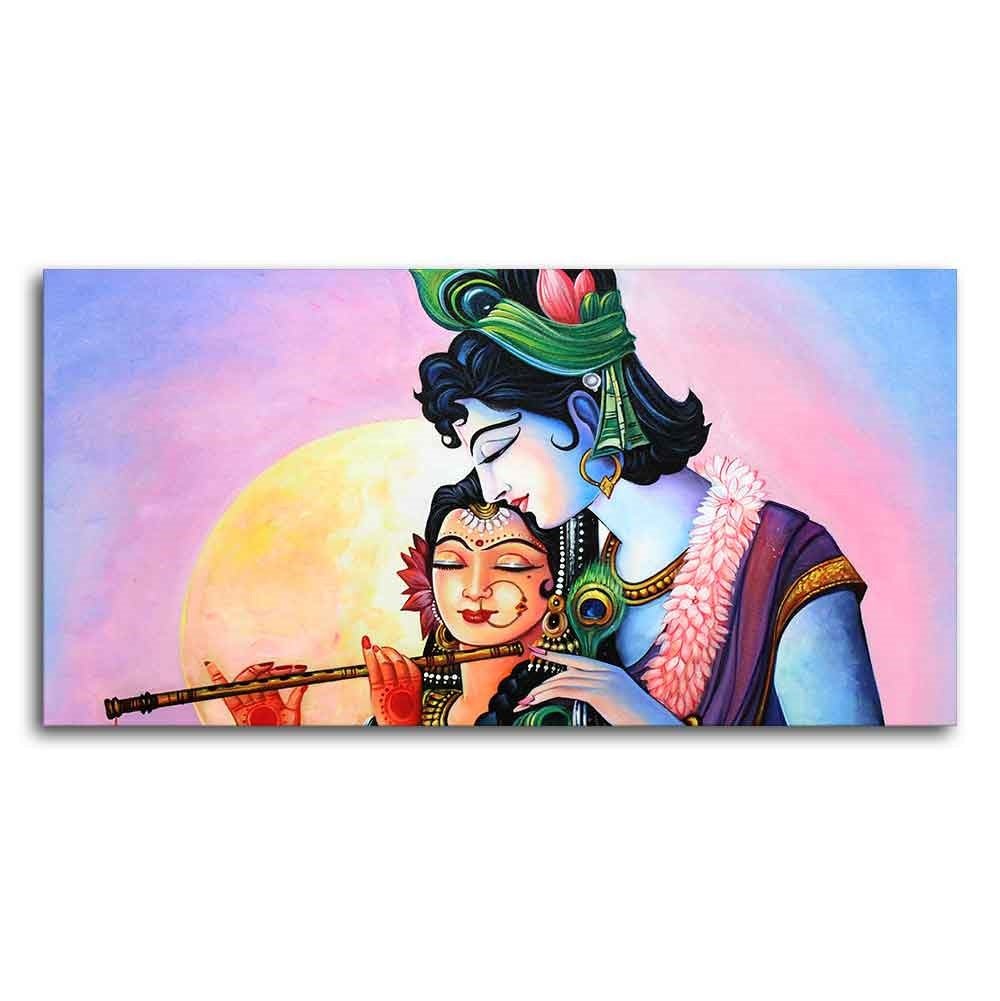 Colorful Wall Painting of Lord Radhe Krishna - Decor Smart