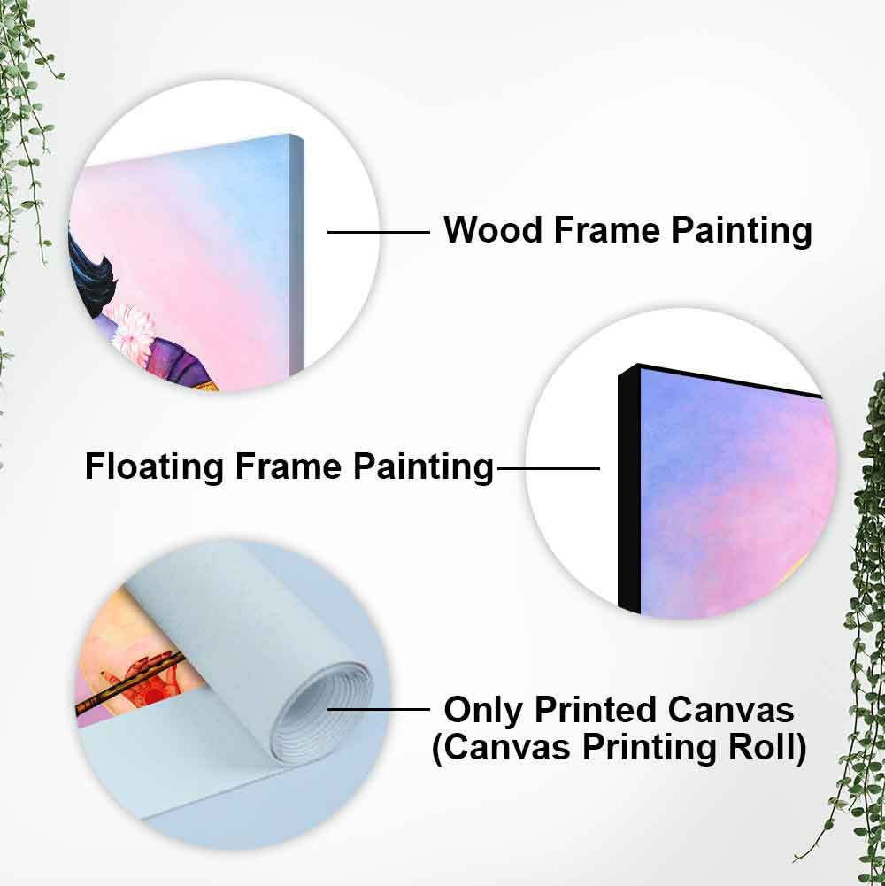 Colorful Wall Painting of Lord Radhe Krishna - Decor Smart