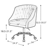 Comfort Tufted Back Black PU Foam Accent Chair with Golden Base - Decor Smart