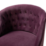 Comfort Tufted Back Magenta PU Foam Accent Chair with Golden Base - Decor Smart