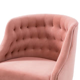 Comfort Tufted Back Pink PU Foam Accent Chair with Golden Base - Decor Smart
