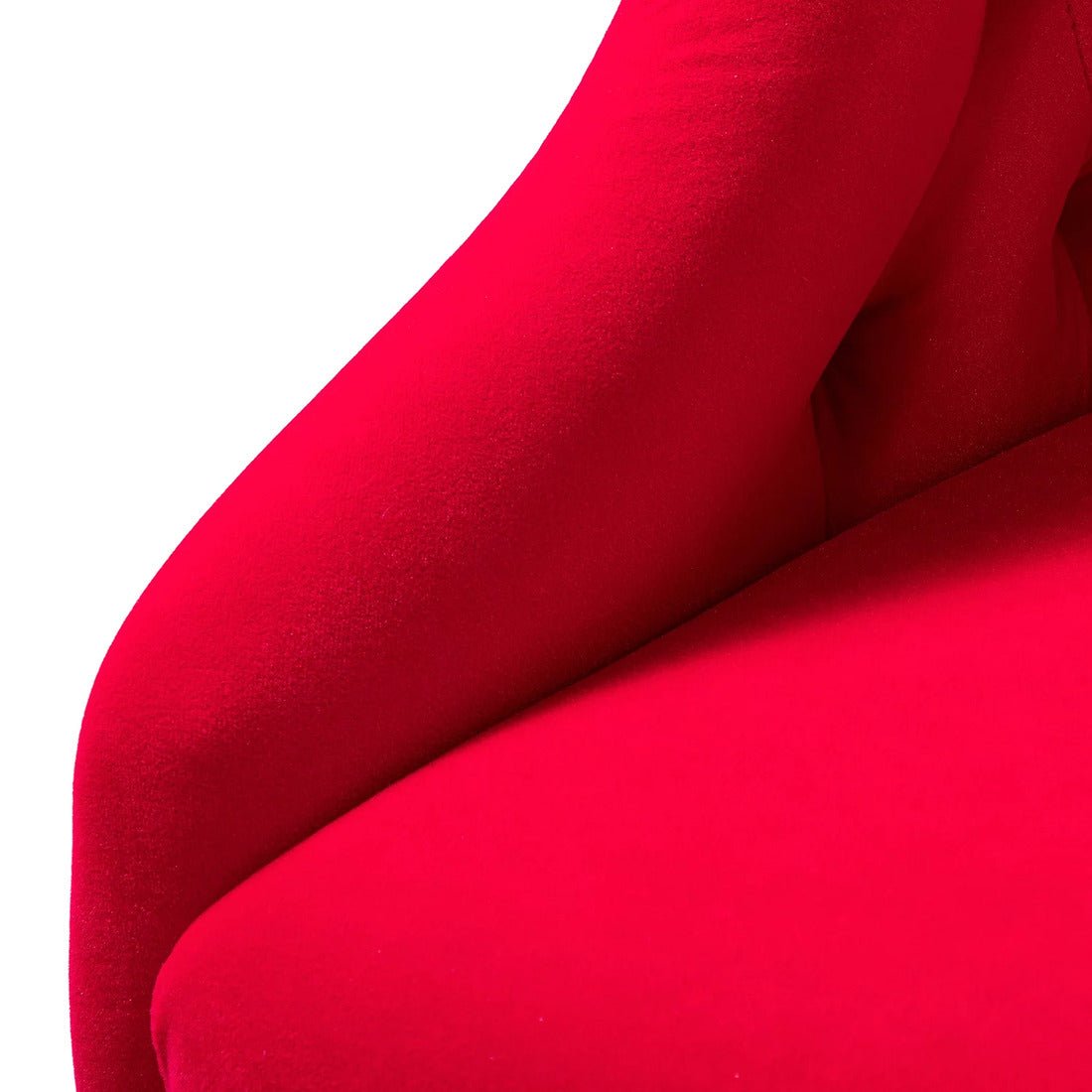 Comfort Tufted Back Red PU Foam Accent Chair with Golden Base - Decor Smart