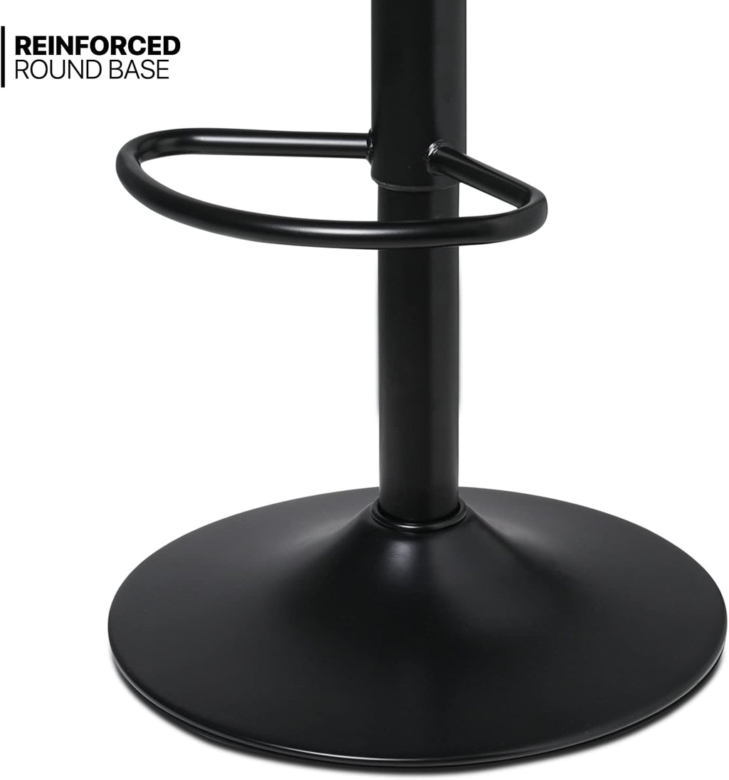 Comfortable Height Adjustable Red Lounge Bar Stools with Black Metal Base