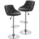 Comfy Back Rest Coral Black Leatherette Bar Stool / Long Chair - Decor Smart