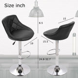 Comfy Back Rest Coral Black Leatherette Bar Stool / Long Chair - Decor Smart