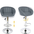 Comfy Back Rest Coral Grey Velvet Bar Stool / Long Chair