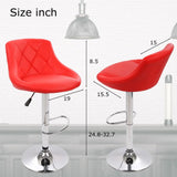 Comfy Back Rest Coral Red Leatherette Bar Stool / Long Chair - Decor Smart
