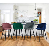Comfy Luxurious Grey Velvet Counter Bar Chair / Long Chair - Decor Smart