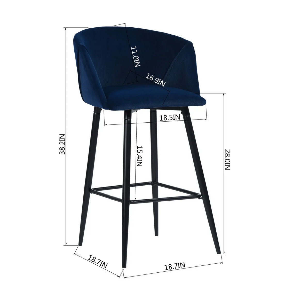 Comfy Luxurious Grey Velvet Counter Bar Chair / Long Chair - Decor Smart