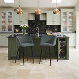 Comfy Luxurious Grey Velvet Counter Bar Chair / Long Chair - Decor Smart