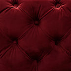 Comfy Square Shape Royal Red Velvet Ottoman with Golden Metal Finish