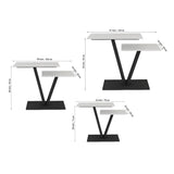 Contemporary 2 Tier White Marble Black Console Table - Decor Smart