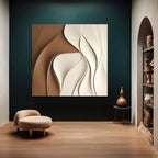 Contemporary 3D Wall Art Panel in Cream and Mocha Gradient