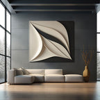 Contemporary 3D Wall Decor in Beige and Black Finish