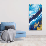 Contemporary Abstract Art Dark Blue Premium Canvas Wall Painting - Decor Smart
