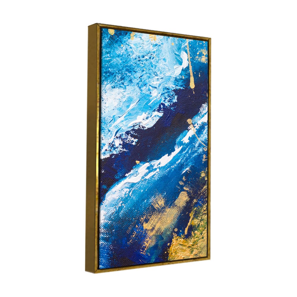 Contemporary Abstract Art Dark Blue Premium Canvas Wall Painting - Decor Smart