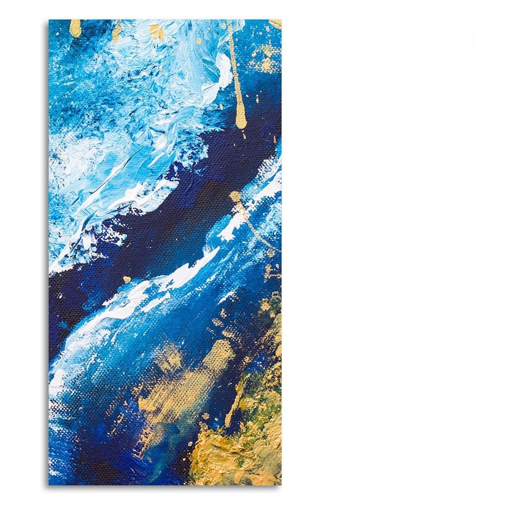 Contemporary Abstract Art Dark Blue Premium Canvas Wall Painting - Decor Smart