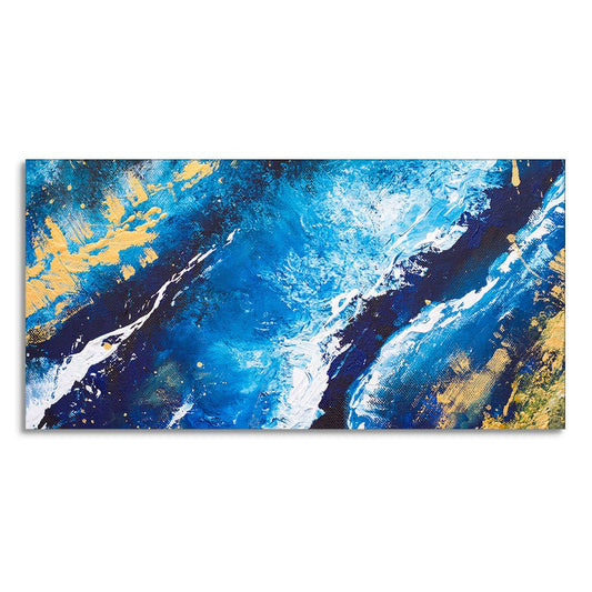 Contemporary Abstract Dark Blue Premium Canvas Wall Painting - Decor Smart